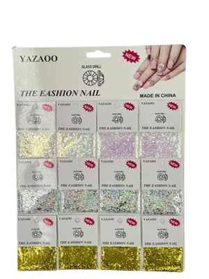 CARTELA DE GLITTER PARA UNHAS YAZAOO C 12...