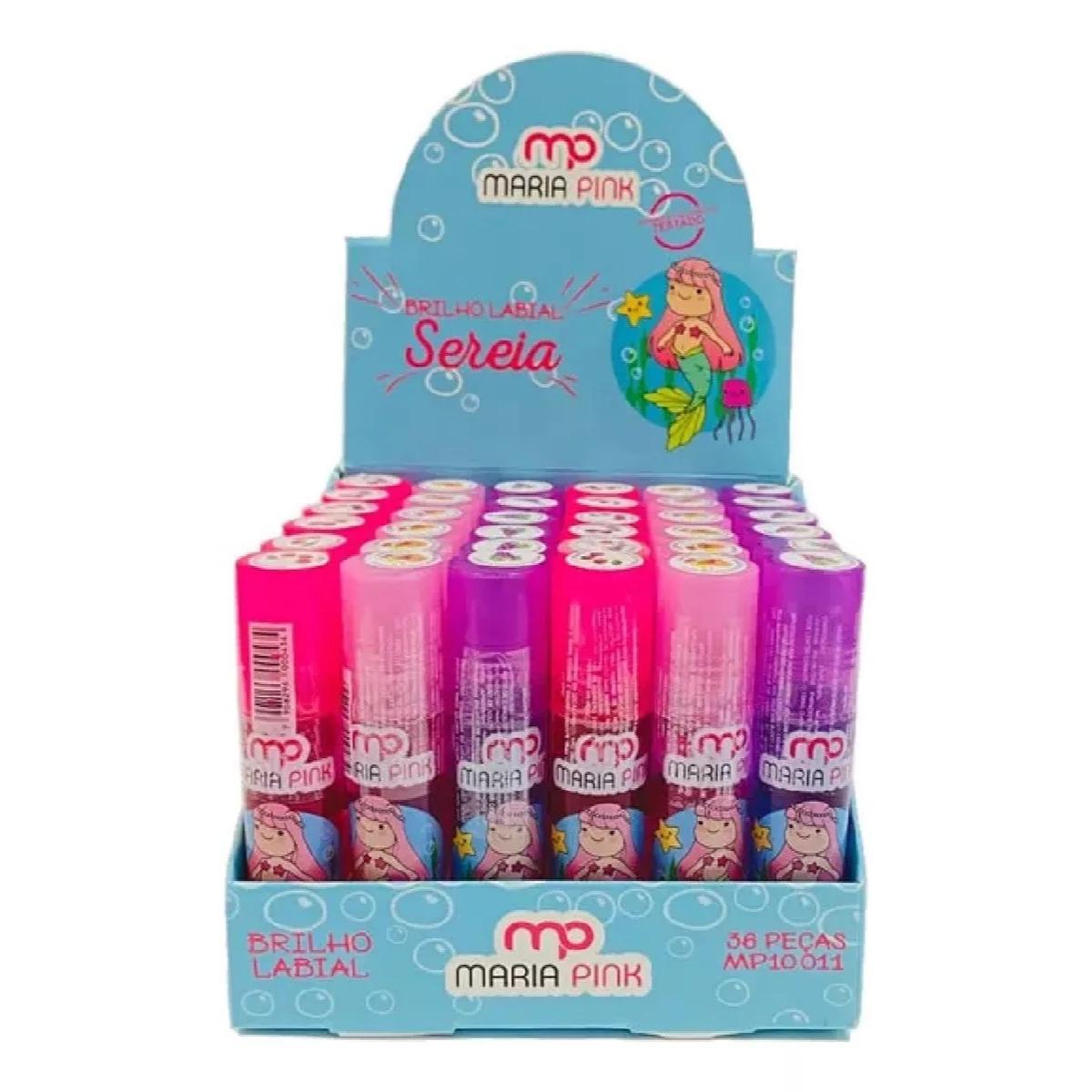 Brilho Labial Infantil Sereia 36Un - Mari...