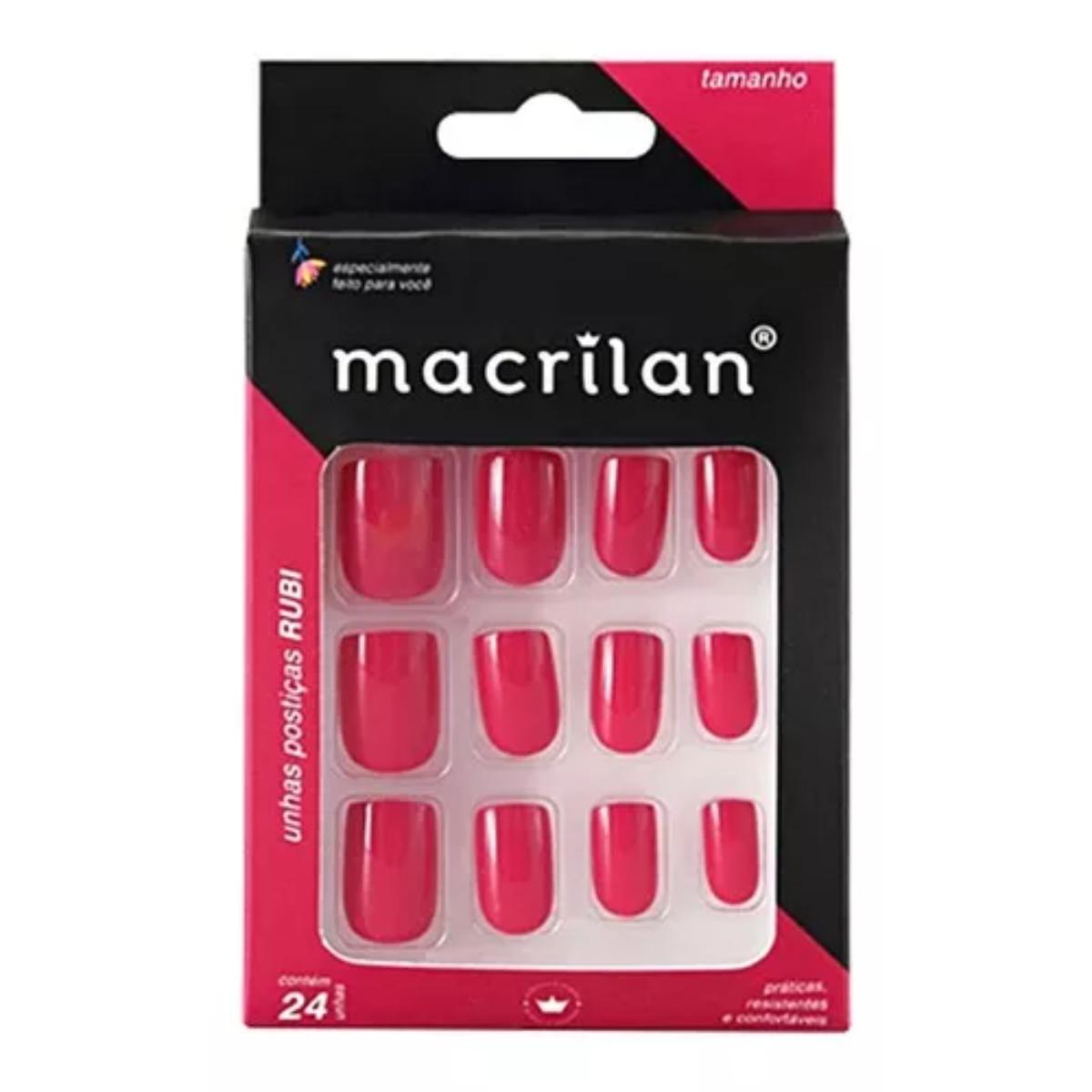 UNHAS POSTICAS RUBI TAMANHO CURTO C/24 PC...