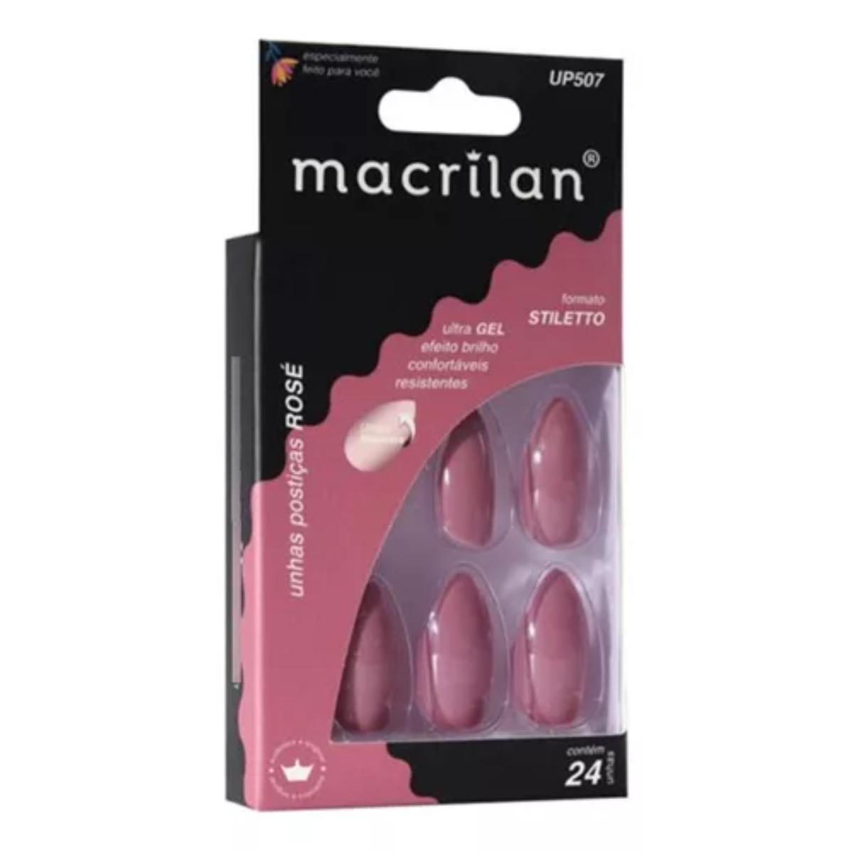 UNHAS POSTICAS ROSE STILETTO C/24 PCS UP5...