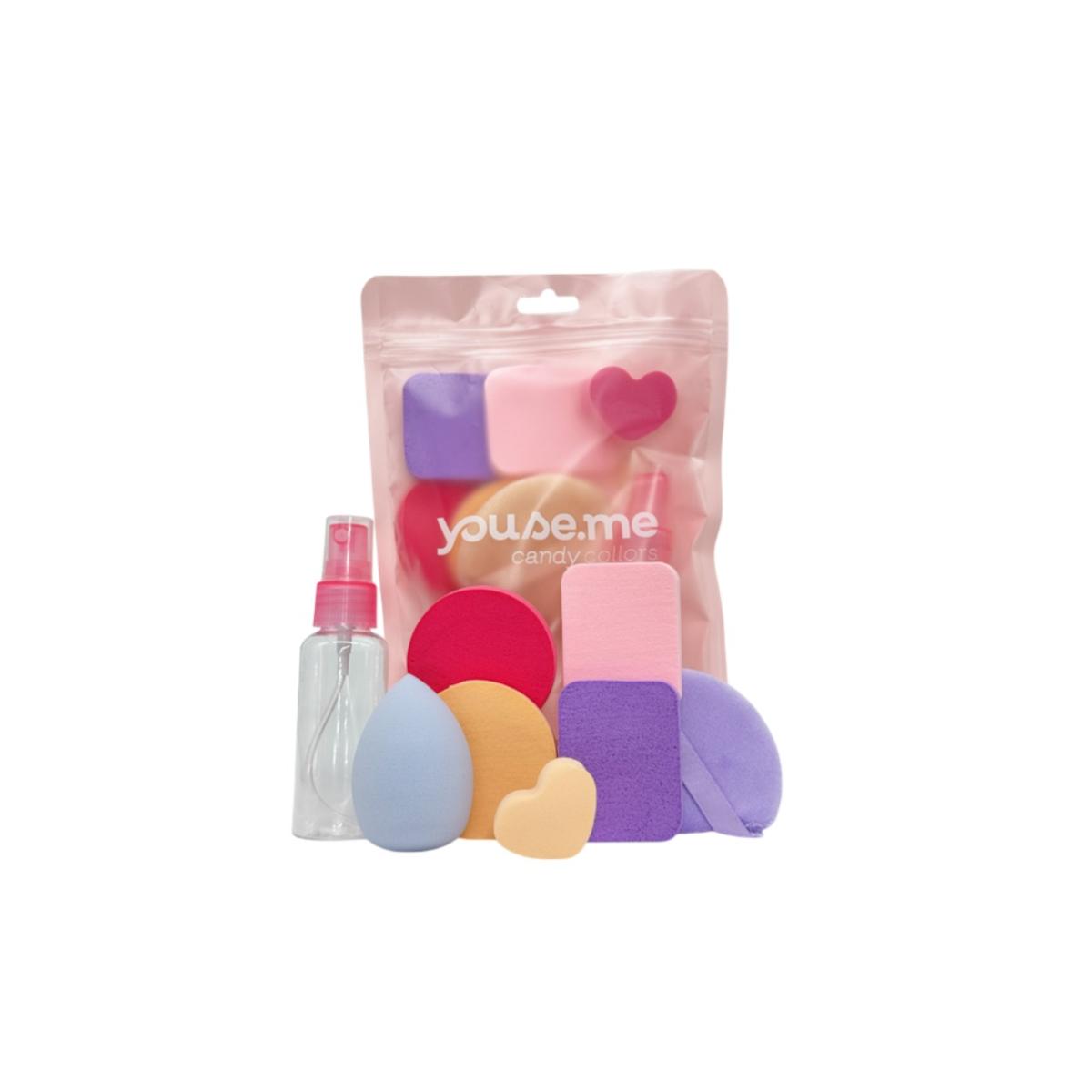KIT ESPONJAS PARA MAQUIAGEM E 1 FRASCO YO...