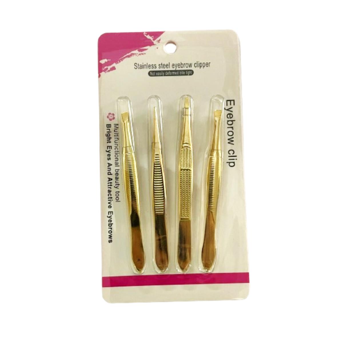 JOGO DE PINCAS EYEBROW CLIP COM 4 PECAS N222