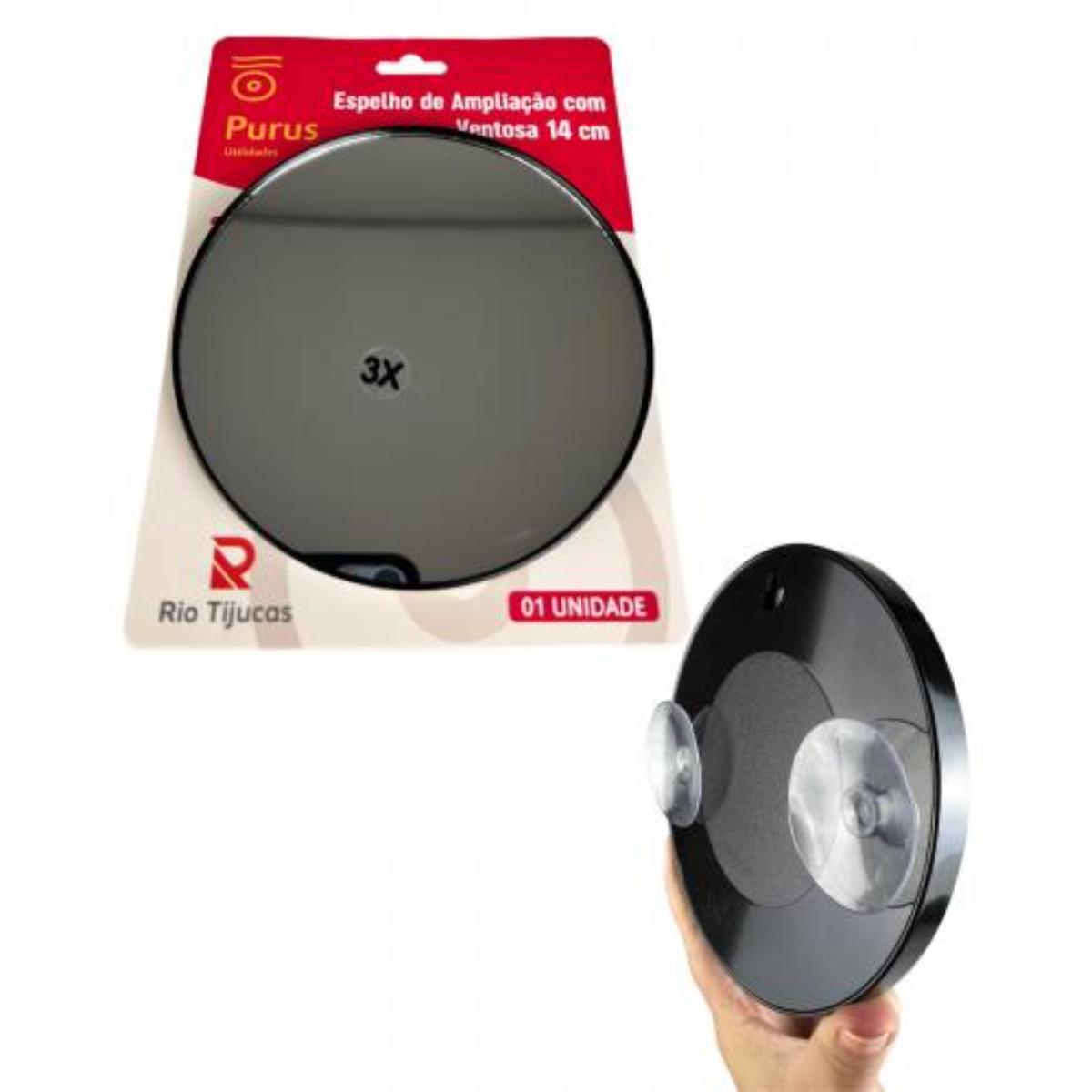 ESPELHO DE AMPLIACAO COM VENTOSA 14 CM RI...