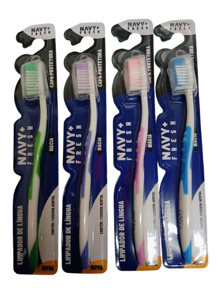 ESCOVA DE DENTE ADULTA MACIA NAVY FRESH N...