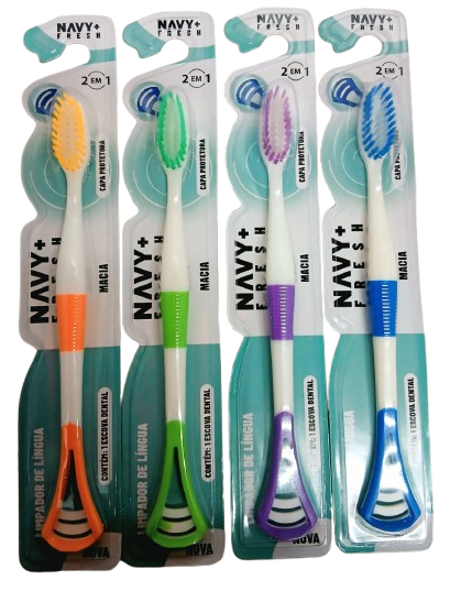 ESCOVA DE DENTE ADULTA MACIA NAVY FRESH N...