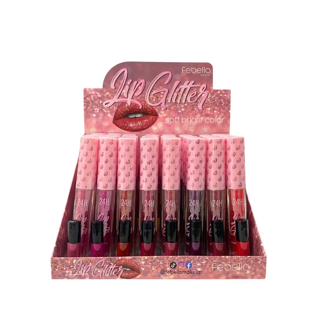 LIP GLITTER LIQUIDO 24 HORAS FEBELLA DISP...