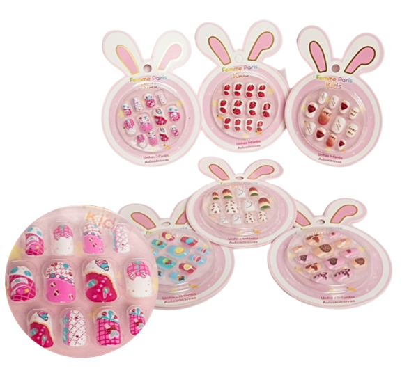 UNHAS POSTICAS AUTOADESIVA INFANTIL FEMME...