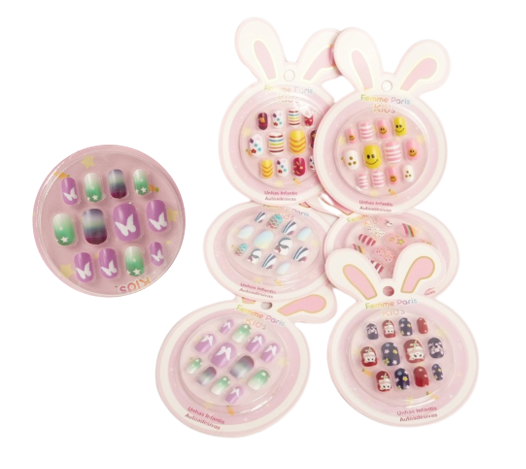 UNHAS POSTICAS AUTOADESIVA INFANTIL FEMME...