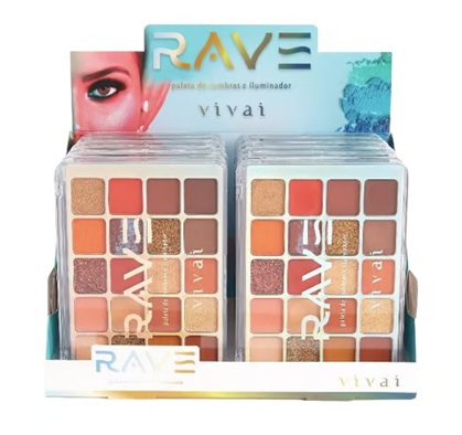 ESTOJO DE SOMBRAS E ILUMINADOR RAVE 4055....