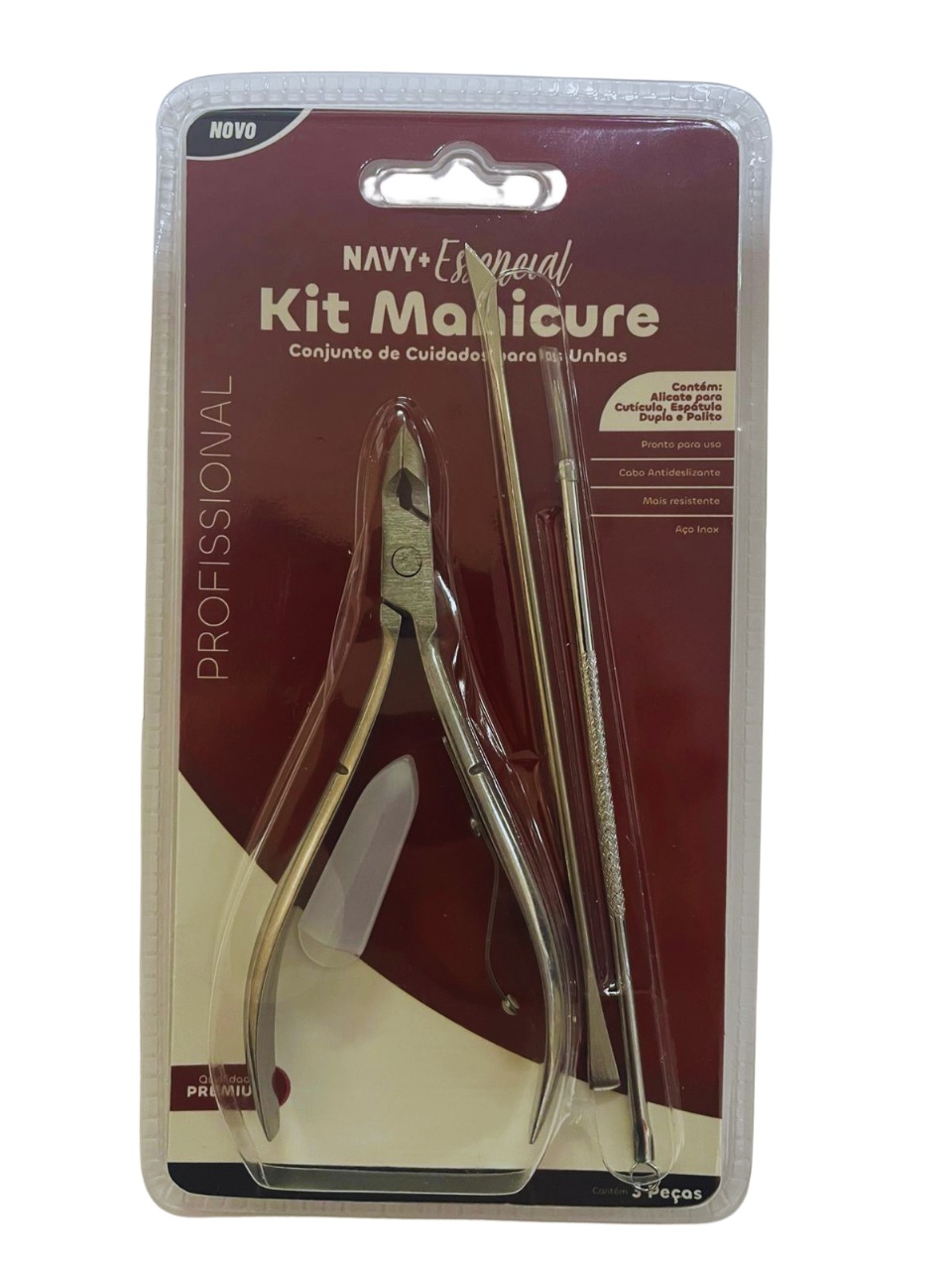 KIT MANICURE ACO INOX NAVY ALICATE/ESPATU...