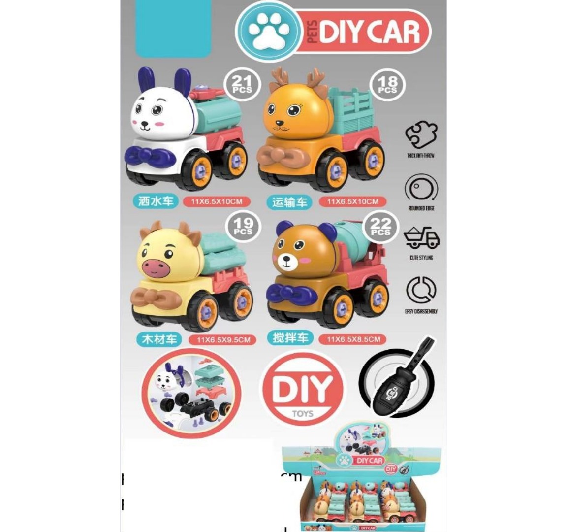 CARRO PLASTICO PETS DIY CAR MIKI TOY DISP...