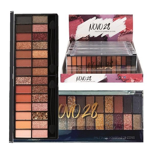 PALETA DE SOMBRAS 28 CORES FEBELLA DISPLA...