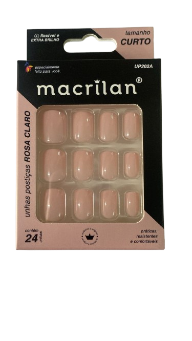 UNHAS POSTICAS ROSA CLARO TAMANHO CURTO C...