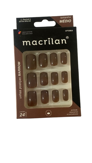 UNHAS POSTICAS MARROM TAMANHO MEDIA C/24 ...