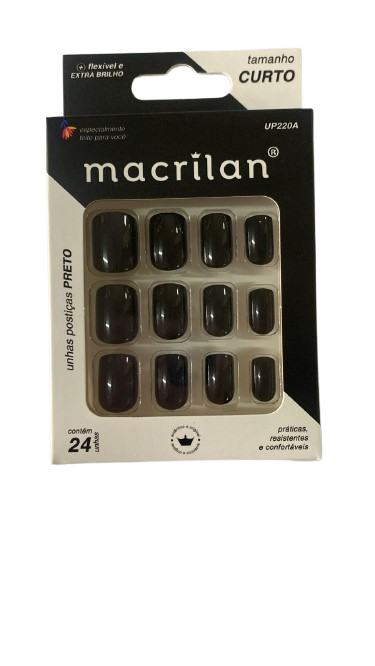 UNHAS POSTICAS PRETO TAMANHO CURTO C/24 P...