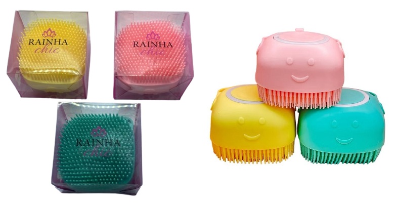 ESPONJA SILICONE PARA BANHO COM DISPENSER...