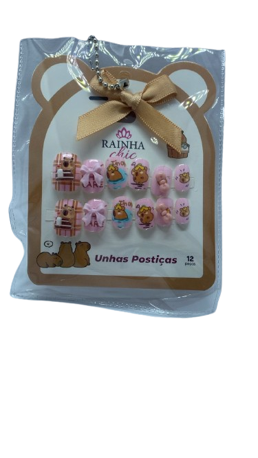 UNHAS POSTICAS INFANTIL CAPIVARA C/ 12 PC...