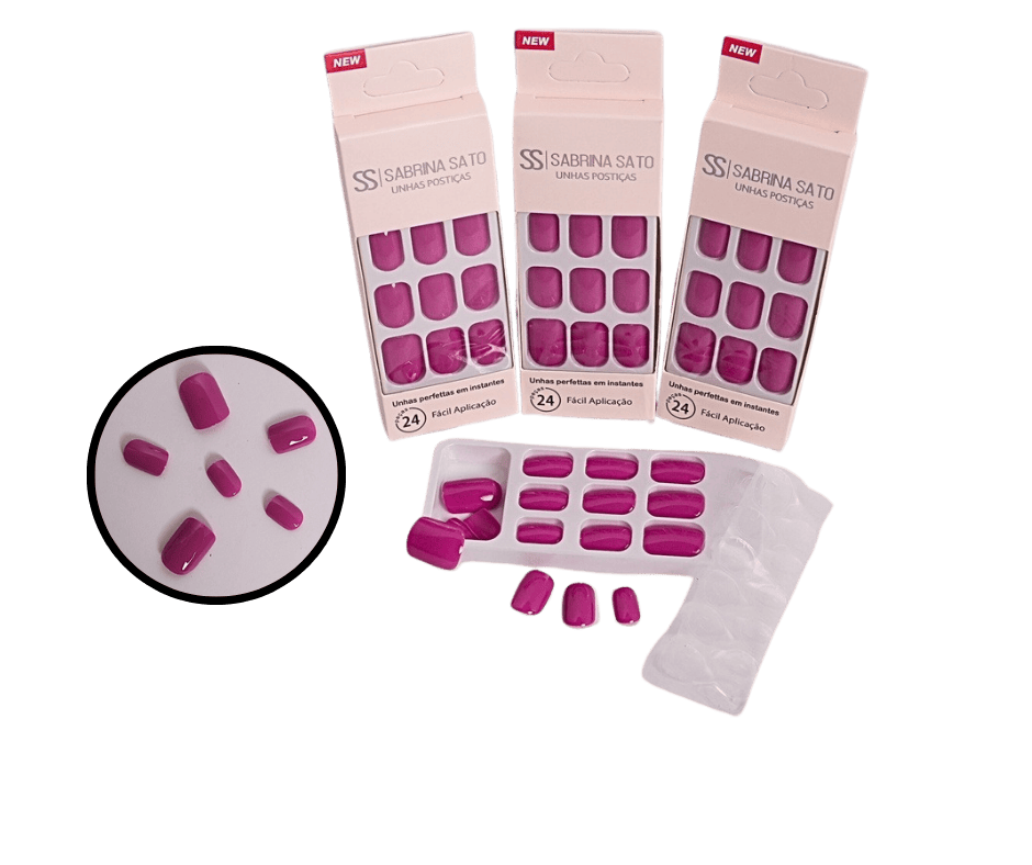 UNHAS POSTICAS QUADRADA CURTA PLASTICO AU...