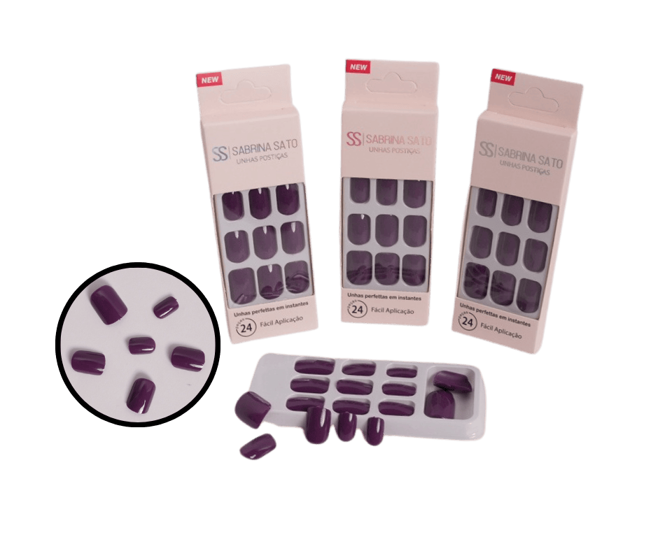 UNHAS POSTICAS QUADRADA CURTA PLASTICO AU...