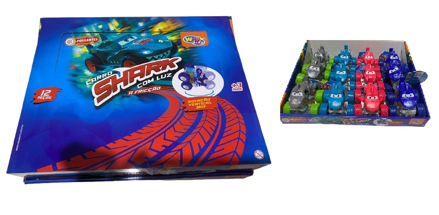 CARRO A FRICCAO C/ LUZ SHARK CORES WELLMI...