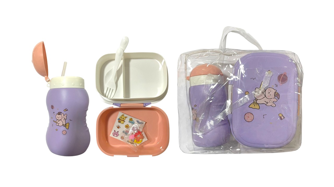 CONJUNTO MARMITA E COPO DE PLASTICO DESEN...