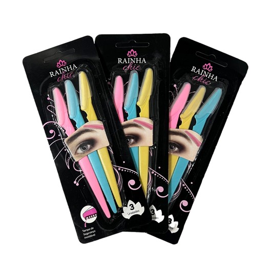 KIT 3 NAVALHAS PARA SOBRANCELHAS RAINHA C...