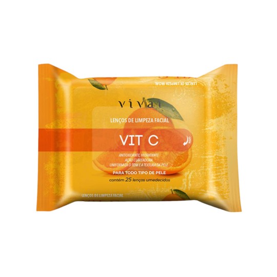 LENCO DE LIMPEZA FACIAL VITAMINA C VIVAI ...