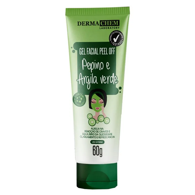 GEL FACIAL PEEL OFF ARGILA VERDE 60G DERM...