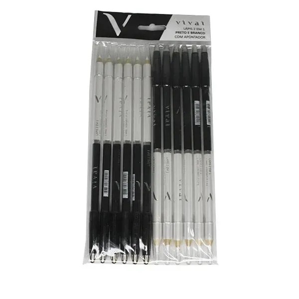LAPIS DUAS PONTAS BRANCO E PRETO VIVAI 20...