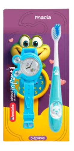 ESCOVA DE DENTE INFANTIL MACIA COM RELOGI...