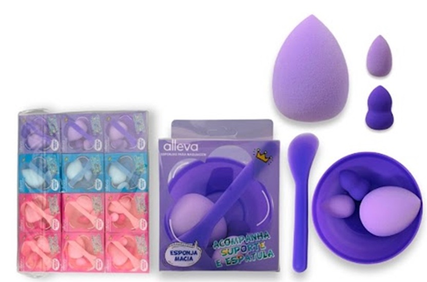 KIT SKINCARE COM ESPONJA PARA MAQUIAGEM A...