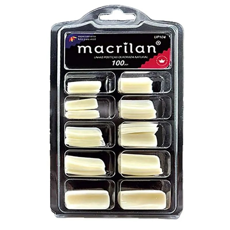 UNHAS POSTICAS QUADRADA NATURAL C/100 PCS...