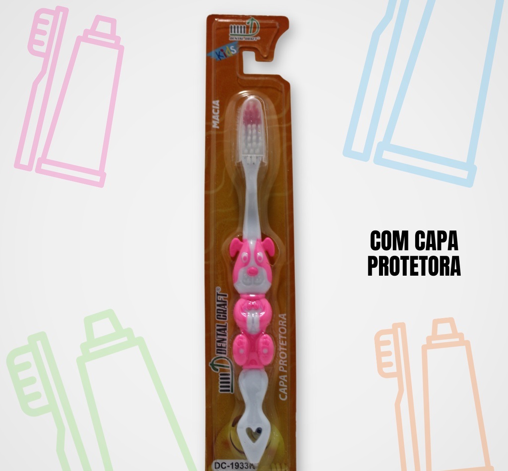Escova De Dente Kids Macia C/ Capa 1933K ...