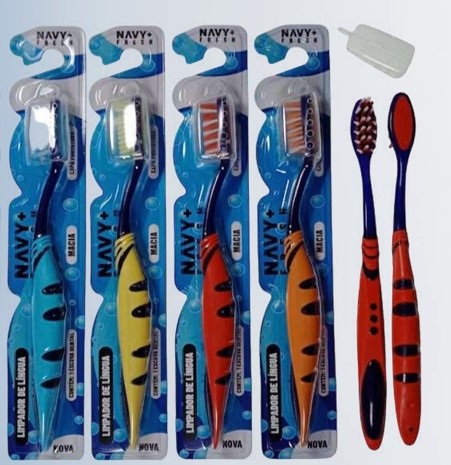 ESCOVA DE DENTE ADULTO MACIA NAVY FRESH N...