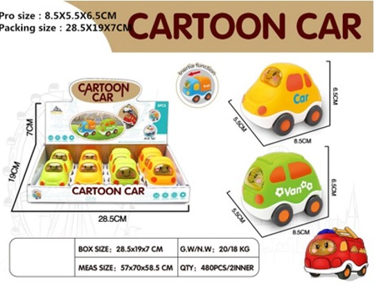 Carro Cartoon Van E Car Fricção 8 Un – Mi...