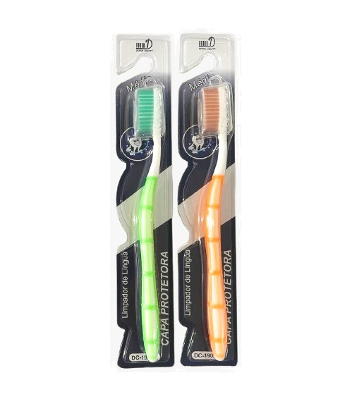 Escova De Dente Média Com Capa 1901A 12Un...