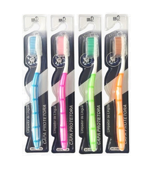 Escova De Dente Média Com Capa 1901A 12Un...