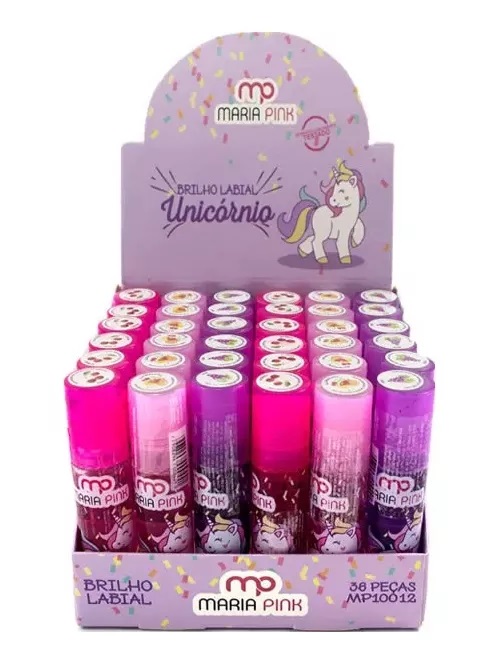 Brilho Labial Infantil Unicórnio 36Un - M...